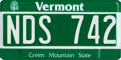 VT license plate NDS742