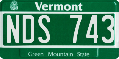 VT license plate NDS743