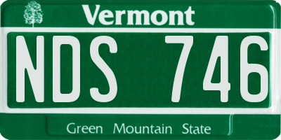 VT license plate NDS746