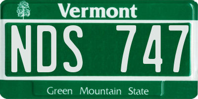 VT license plate NDS747