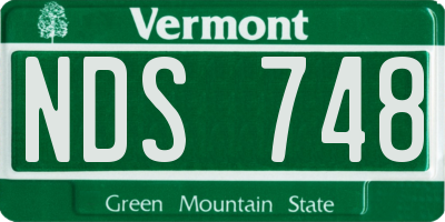 VT license plate NDS748