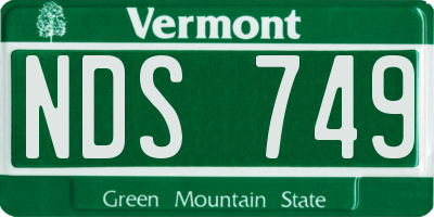 VT license plate NDS749