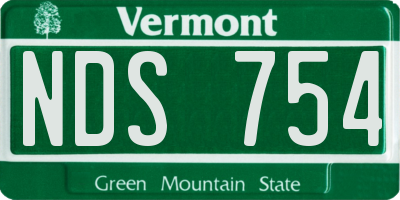 VT license plate NDS754