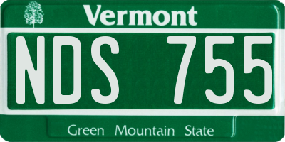 VT license plate NDS755