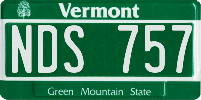 VT license plate NDS757