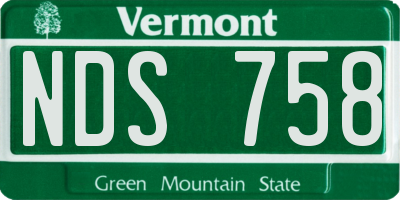 VT license plate NDS758