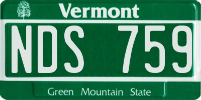 VT license plate NDS759
