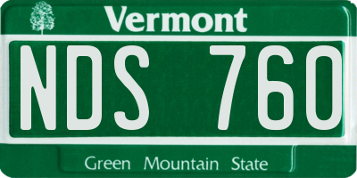 VT license plate NDS760