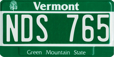 VT license plate NDS765