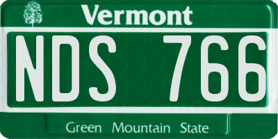 VT license plate NDS766