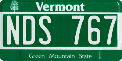 VT license plate NDS767