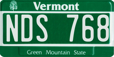 VT license plate NDS768
