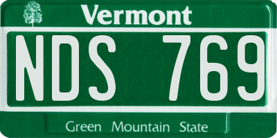 VT license plate NDS769