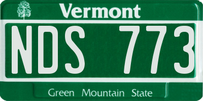 VT license plate NDS773