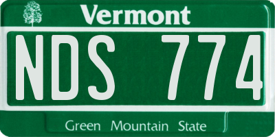 VT license plate NDS774