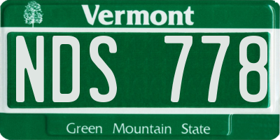 VT license plate NDS778