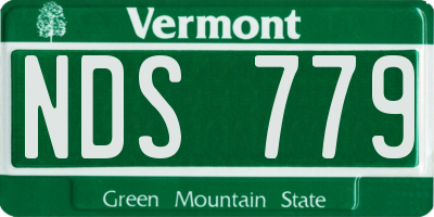 VT license plate NDS779