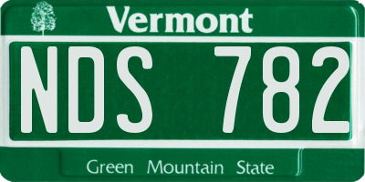 VT license plate NDS782