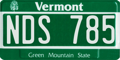 VT license plate NDS785