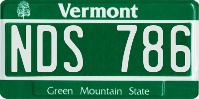 VT license plate NDS786