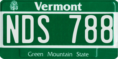 VT license plate NDS788
