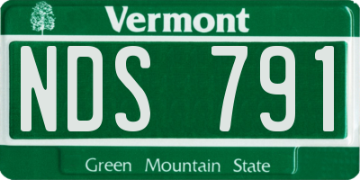 VT license plate NDS791