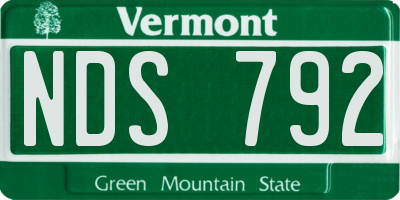 VT license plate NDS792