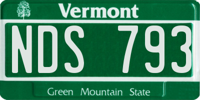VT license plate NDS793