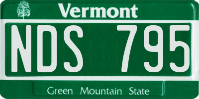 VT license plate NDS795