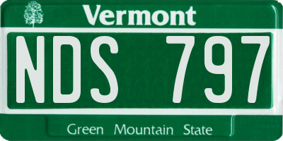 VT license plate NDS797
