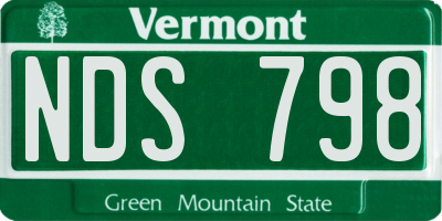 VT license plate NDS798