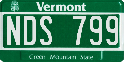 VT license plate NDS799