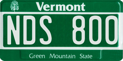 VT license plate NDS800