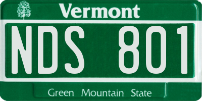 VT license plate NDS801