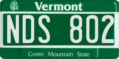 VT license plate NDS802