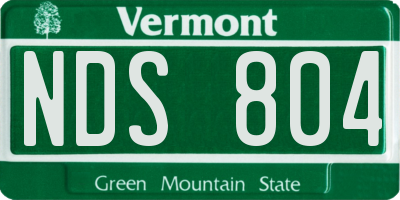 VT license plate NDS804