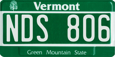 VT license plate NDS806