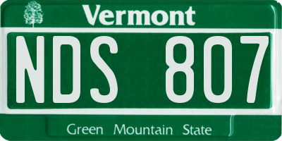 VT license plate NDS807
