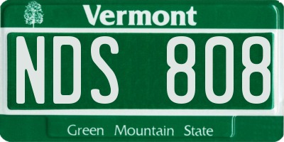 VT license plate NDS808