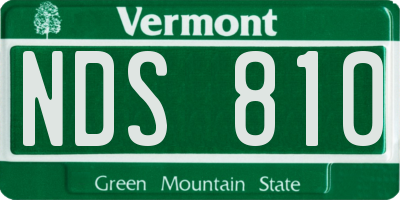 VT license plate NDS810