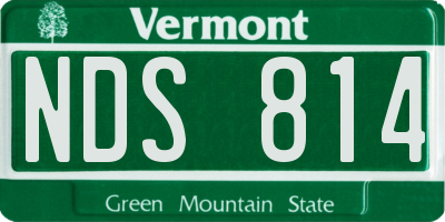 VT license plate NDS814