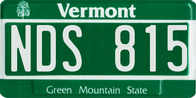 VT license plate NDS815