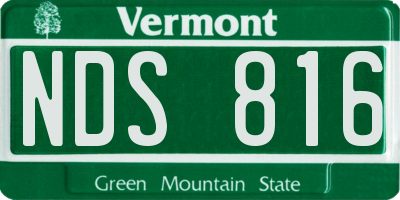 VT license plate NDS816