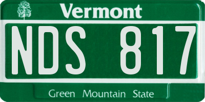 VT license plate NDS817