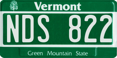 VT license plate NDS822