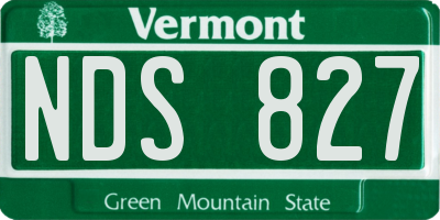 VT license plate NDS827