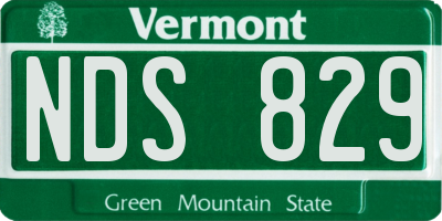 VT license plate NDS829