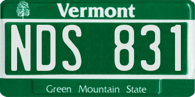 VT license plate NDS831