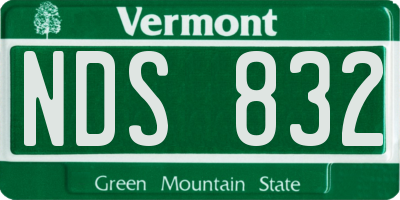 VT license plate NDS832