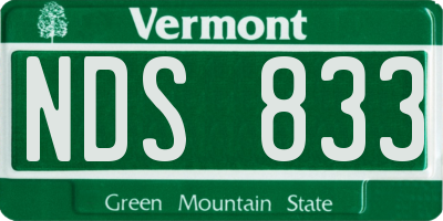 VT license plate NDS833